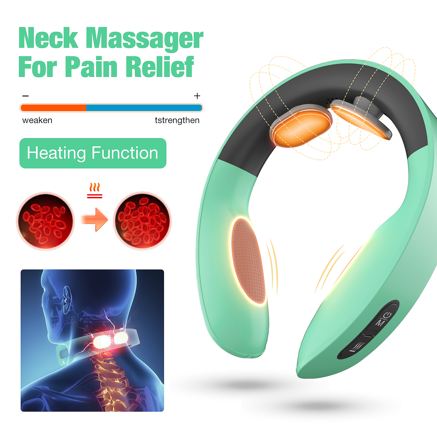 Medical Pain Relief Care Cervical Heating Smart Physical Therapy Neck Machine Remote Control Neck Massager